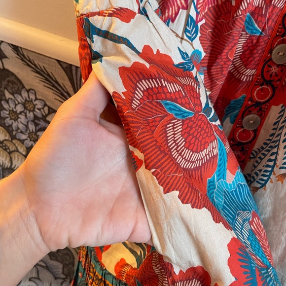 New with tags Farm Rio Magia Floral Ruffle 100% cotton Dress, Small, retail $228 - Picture 8 of 15